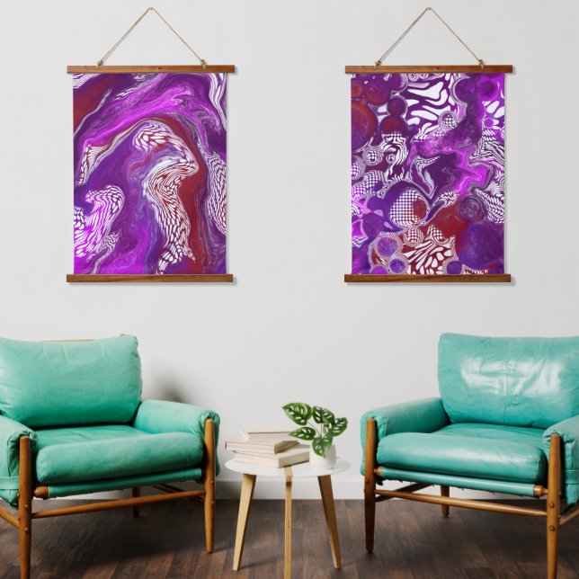 Art Liquide Violet Suspendu Tapisserie (Salon)