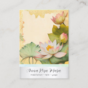 *~* Art Lotus 4 FOTO Natur Blumen QR AP67 Visitenkarte