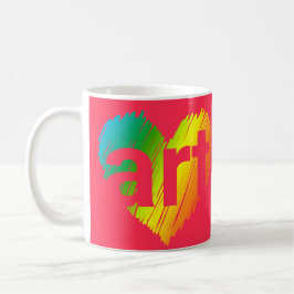 Art Lover, Big Heart mit Wort Kunst, kreative Kuns Kaffeetasse