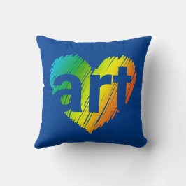 Art Lover, Big Heart mit Wort Kunst, kreative Kuns Kissen