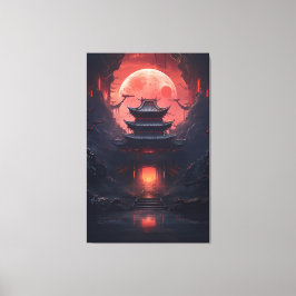 Art Malerei Yin und Yang Bridge und Tempel Leinwanddruck