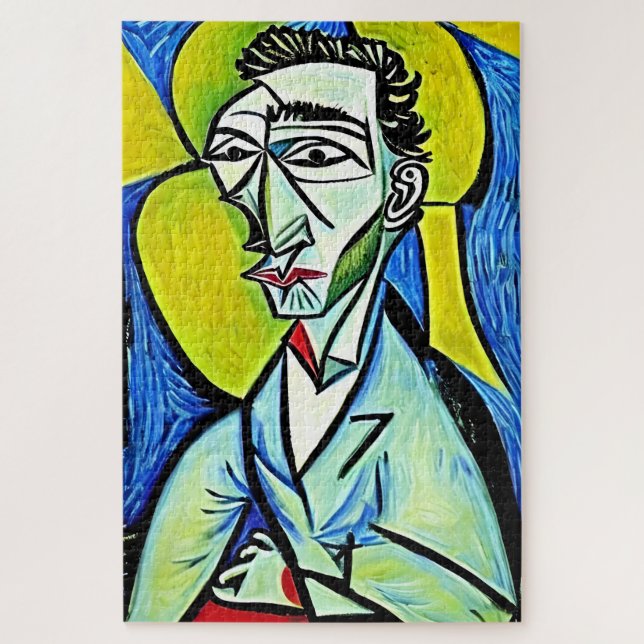 ART MAN blau gelb leuchtend lebendiger Landsmann a (Vertikal)