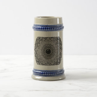 art mandala noir sur un grand mug