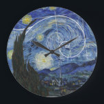 Art Meets Math, Van Gogh Meets Fibonacci Card Große Wanduhr<br><div class="desc">Vincent van Gogh meets Leonardo Fibonacci. Fibonacci spiral superimposed on elements of van Gogh's famous painting.</div>