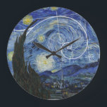 Art Meets Math, Van Gogh Meets Fibonacci Card Große Wanduhr<br><div class="desc">Vincent van Gogh meets Leonardo Fibonacci. Fibonacci spiral superimposed on elements of van Gogh's famous painting.</div>
