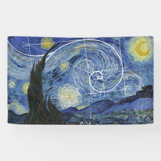  Art Meets Math, Van Gogh trifft Fibonacci Card Banner (Horizontal)