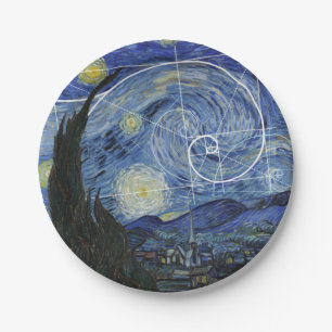 Art Meets Math, Van Gogh trifft Fibonacci Card Pappteller