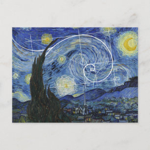  Art Meets Math, Van Gogh trifft Fibonacci Card Postkarte