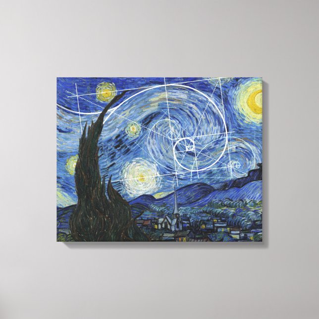 Art Meets Math, Van Gogh trifft Fibonacci Poster Leinwanddruck (Vorderseite)