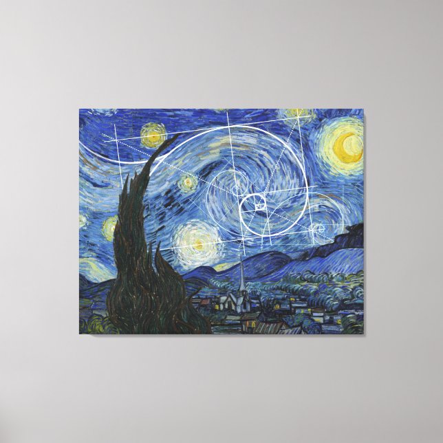 Art Meets Math, Van Gogh trifft Fibonacci Poster Leinwanddruck (Vorderseite)