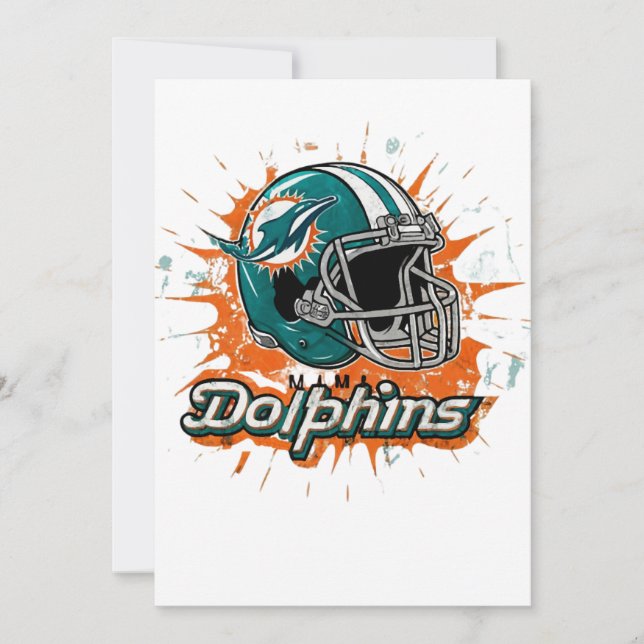Art - Miami Dolphins Classic Dankeskarte (Vorderseite)