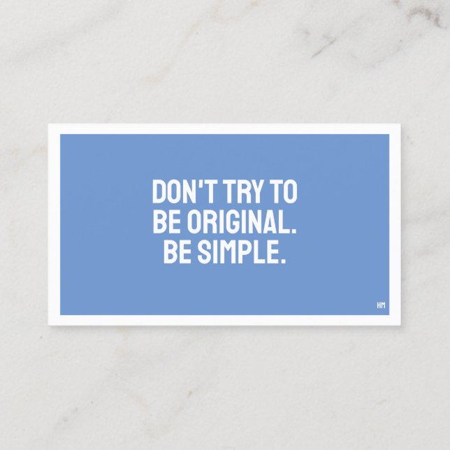 ART Minimalistisch Business Card MINI Visitenkarte (Rückseite)