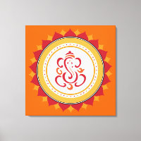 Art Moderne Ganesha Enveloppé Toile Mur Art