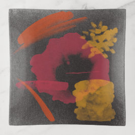 Art moderne imprimé sur plateau de verre fusionné