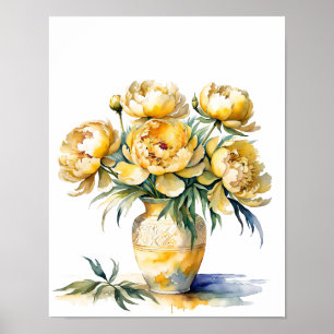 Art moderne poster fleurs imprimées