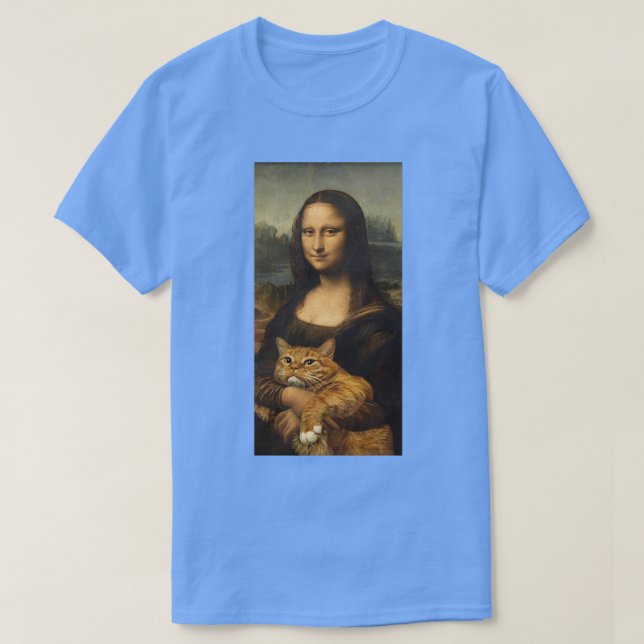 Art Mona und Katze T-Shirt (Design vorne)