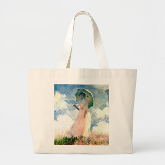 Art Monet "Frau mit rosa Parosel" Jumbo Stoffbeutel