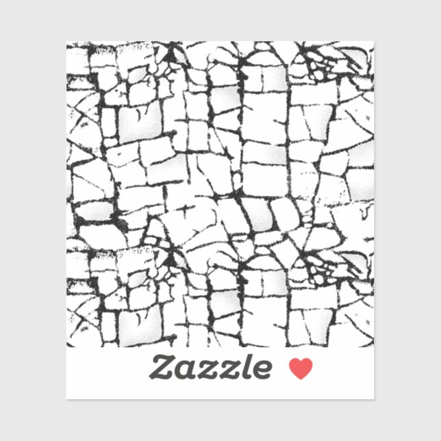 Art Mosaïque Fendillé | Autocollant Personnalisé p (Feuille)