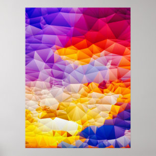 Art mural abstrait géométrique et coloré