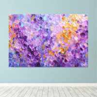 Art mural abstrait jardin floral rose violet