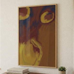 Art mural abstrait Wabi Sabi terreux grand format