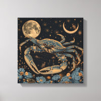 Art mural astrologique Cancer crabe zodiaque