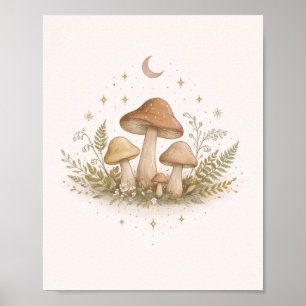 Art mural champignon Cottagecore – Affiche