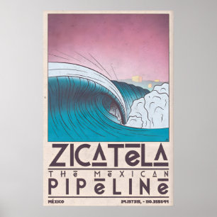 Art mural de la plage de Zicatela, impression côti