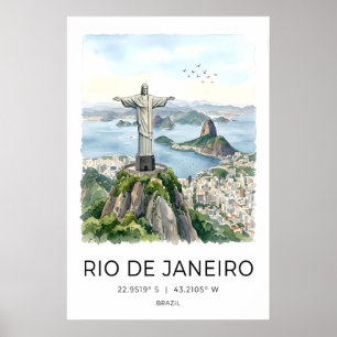 Art mural de Rio de Janeiro aquarelle Christ le