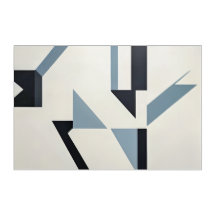 Fragments Abstraits Minimalistes Bleu & Noir