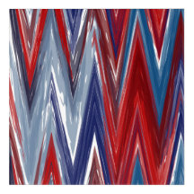 Rouge blanc et bleu Zigzag