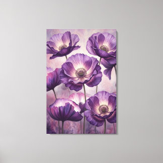 art mural fleur de pavot pourpre