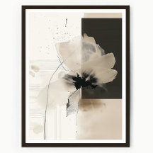 Art mural floral abstrait moderne