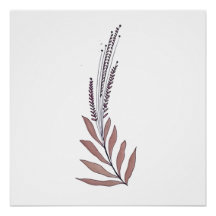 Art mural floral minimaliste dans des tons doux et
