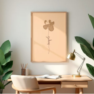 Art mural floral minimaliste simple
