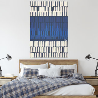 Art mural géométrique abstrait bleu moderne