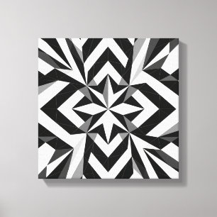 Art mural géométrique moderne noir et blanc