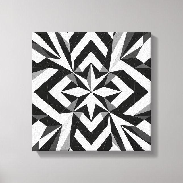 Art mural géométrique moderne noir et blanc (Recto)
