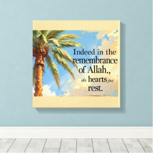 Art mural islamique – Palmier avec verset du Coran
