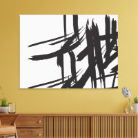 Art mural minimaliste moderne noir blanc abstrait