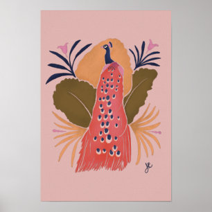 Art mural moderne de paon