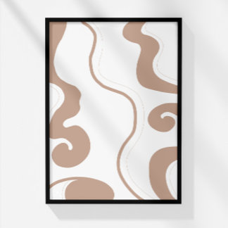 Art mural neutre minimaliste bohème abstrait