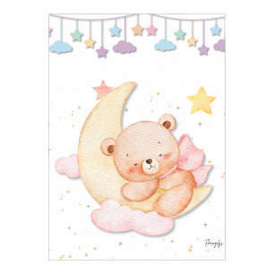 Art mural ours en peluche endormi imprimable
