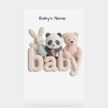Art mural personnalisé pour le nom de bébé – Douce