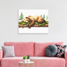 Art mural rustique de la forêt représentant Sleepi