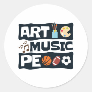 Art Music PE Zurück in die Schule Runder Aufkleber