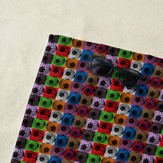 Art-Muster des Fußball-Pops, Strandtuch (Beispiel)