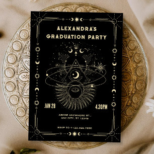 Art mystique lune céleste Graduation Invitation