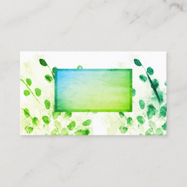art naturel carte de visite personnalisé en vert (Devant)