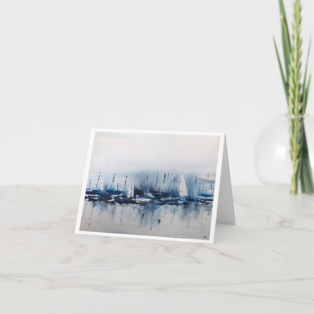 Art nautique original sur carte blanche (Devant)